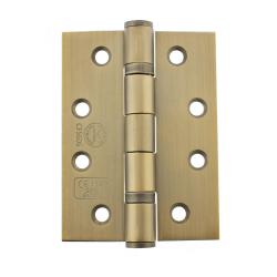 Set of Two 4" Heavy Duty Ball Bearing Hinges - Satin Brass